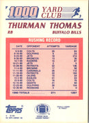 1991 Topps 1000 Yard Club (One Asterisk) Thurman Thomas