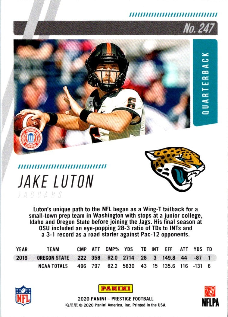 2020 Panini Absolute Jake Luton