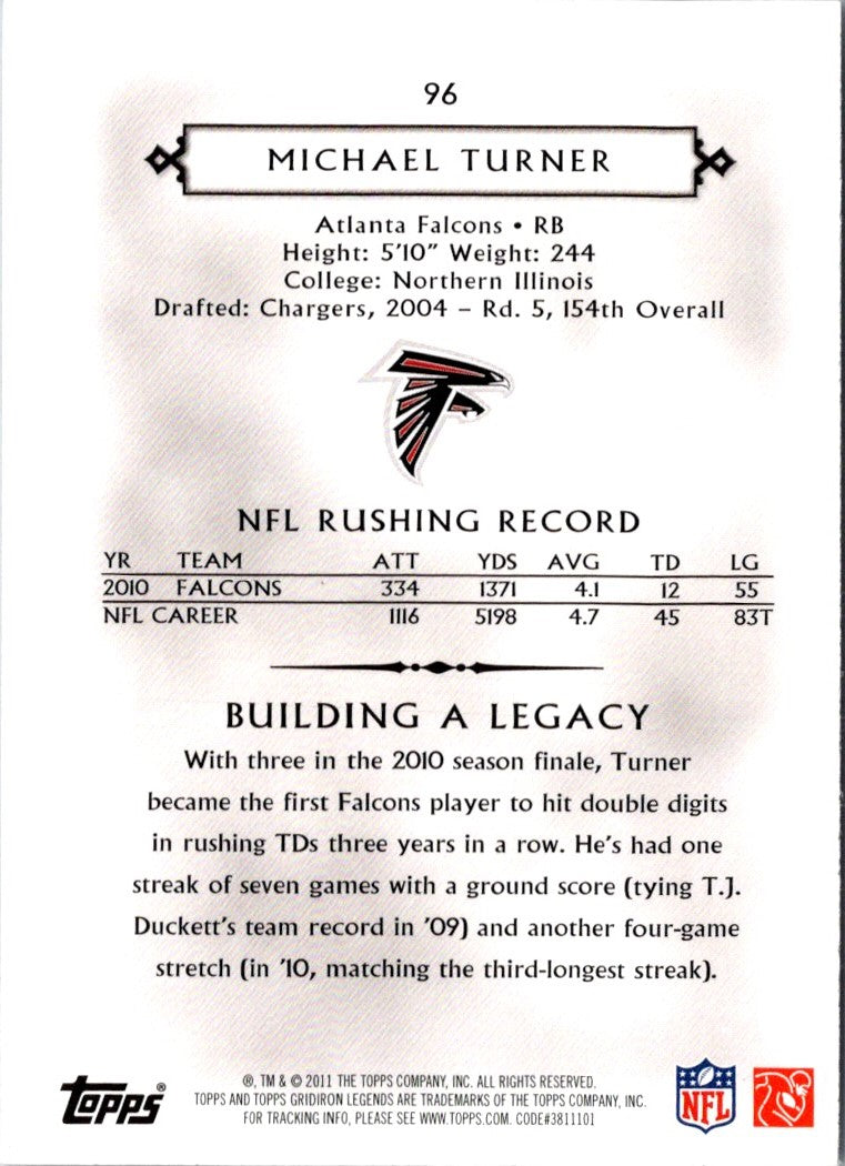 2011 Topps Gridiron Legends Michael Turner
