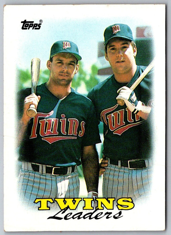 1988 Topps Twins Leaders - Gary Gaetti/Kent Hrbek #609