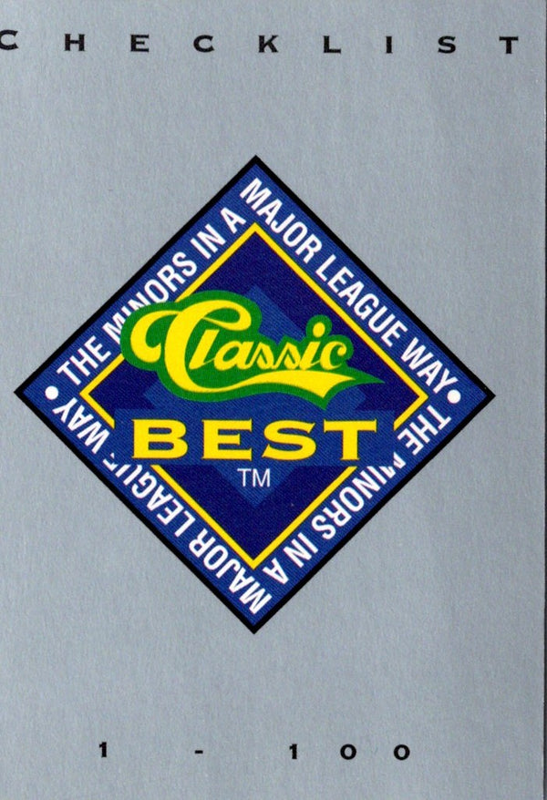 1993 Classic Best Checklist 1 #297