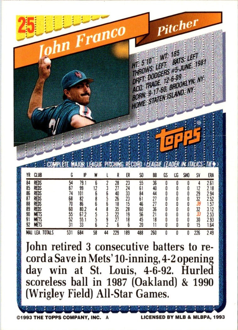 1993 Topps Gold John Franco