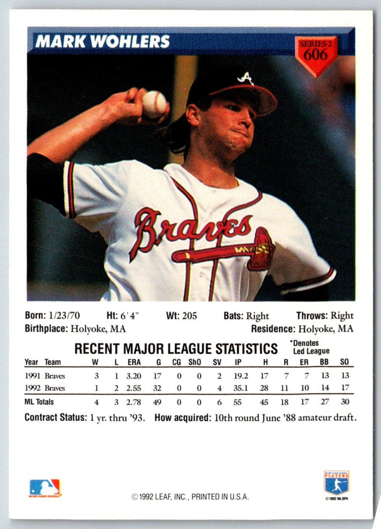 1993 Donruss Mark Wohlers