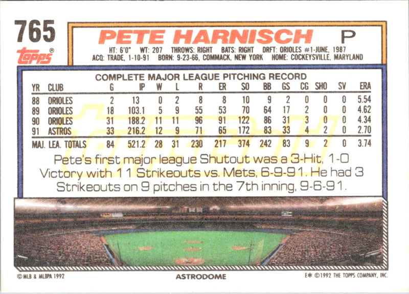 1992 Topps Pete Harnisch