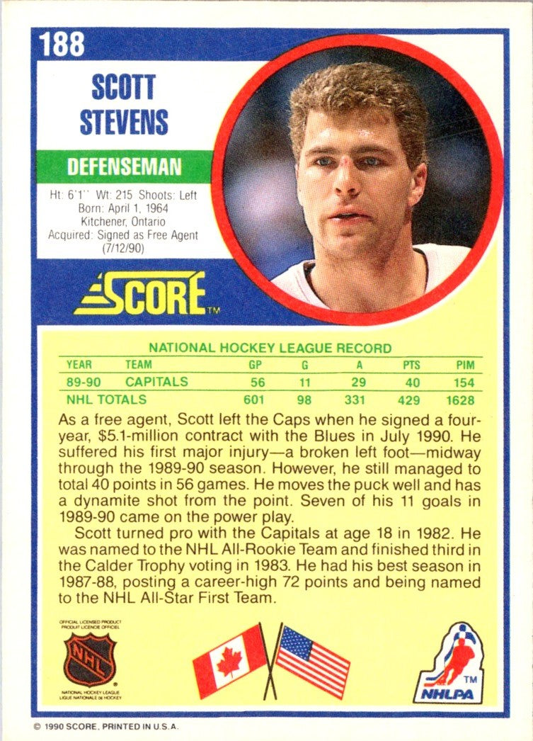 1990 Score American Scott Stevens