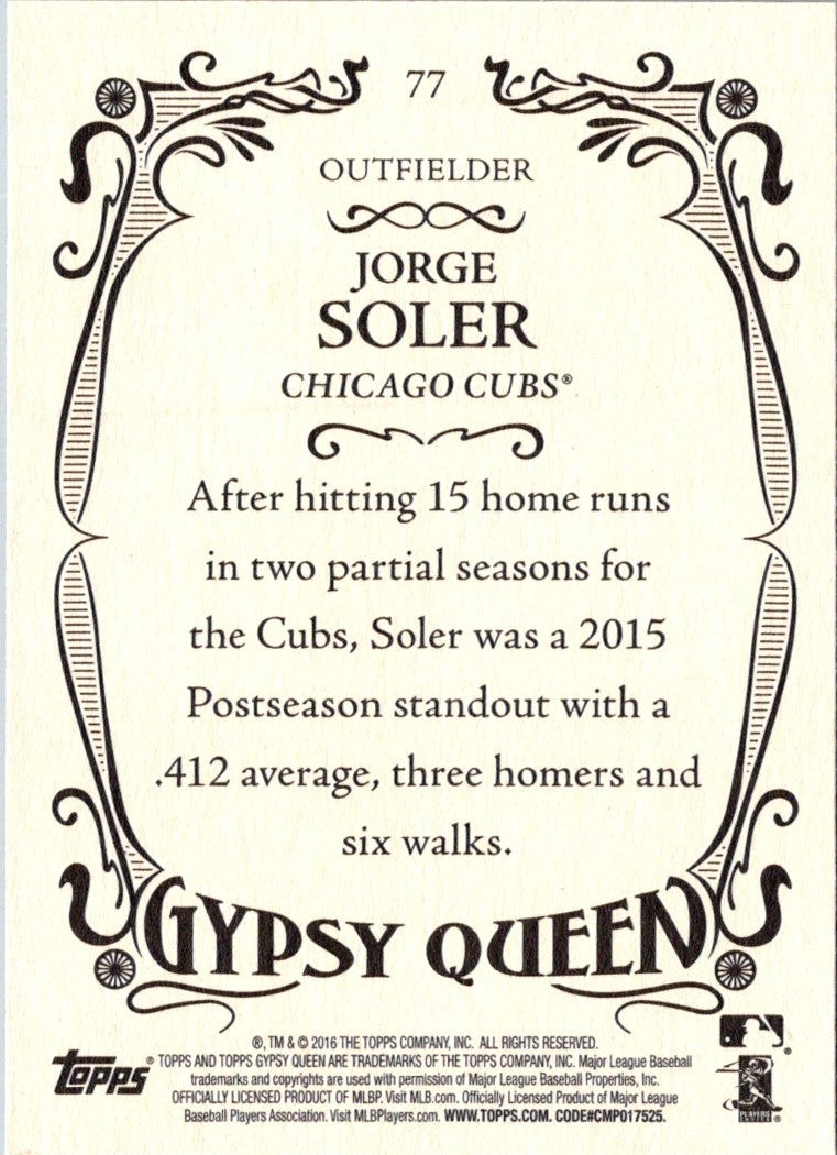 2016 Topps Gypsy Queen Jorge Soler