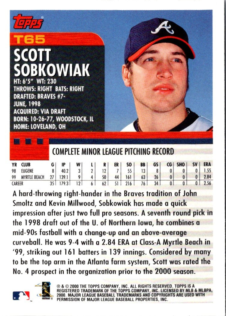 2000 Topps Chrome Traded & Rookies Scott Sobkowiak