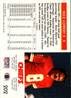 1992 Pro Set Nick Lowery #202