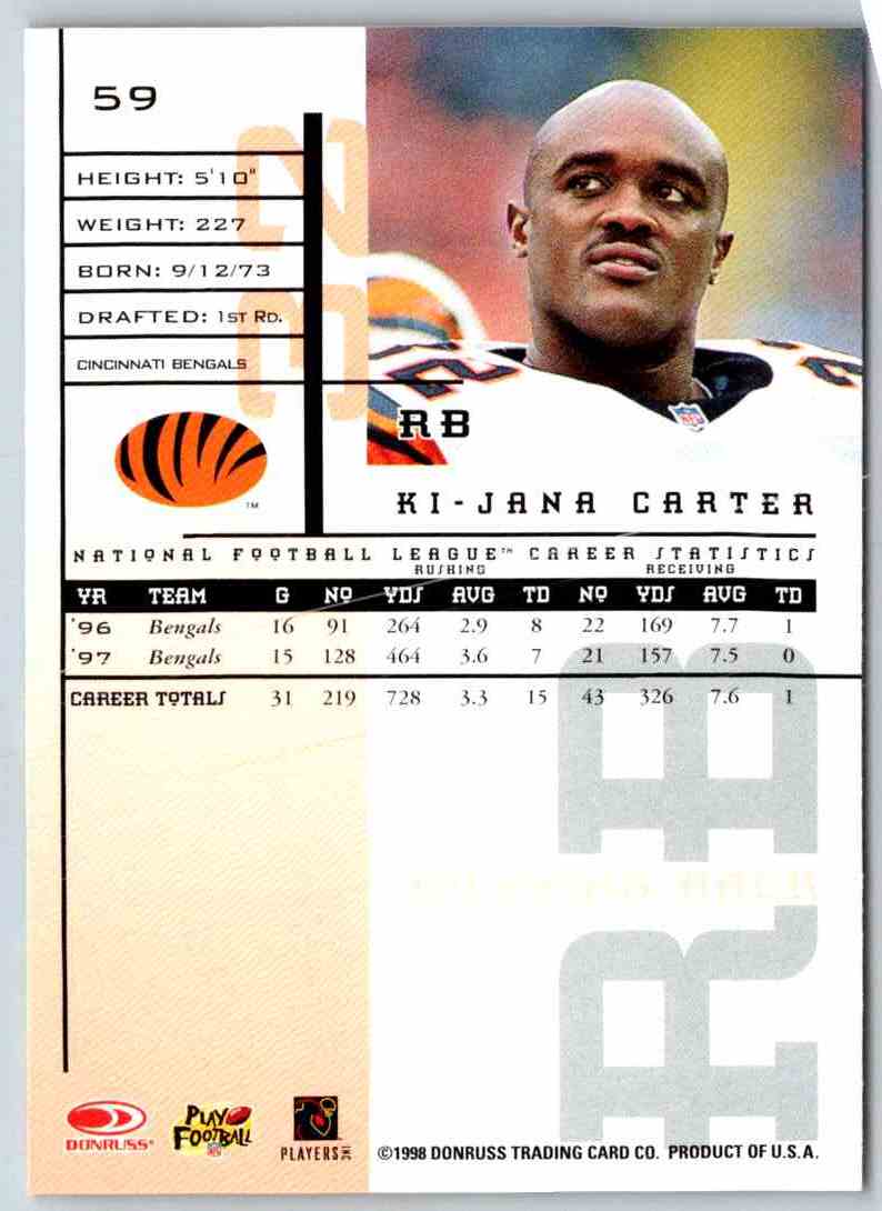 1998 Leaf Rookies And Stars Ki-Jana Carter