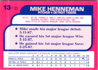 1988 Topps Toys'R'Us Rookies Mike Henneman #13