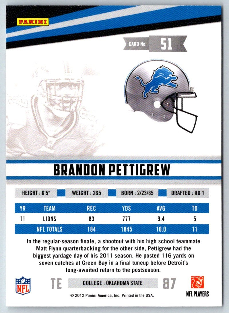 2012 Panini Rookies & Stars Brandon Pettigrew