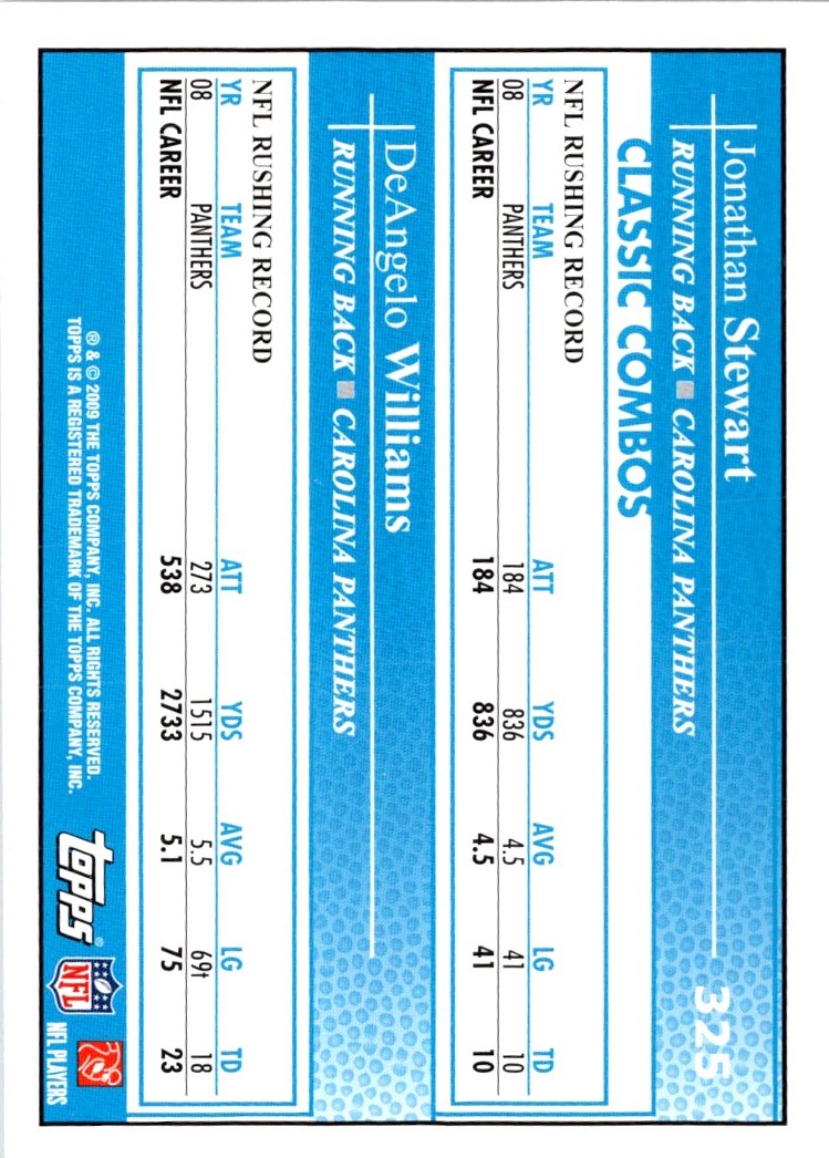 2009 Topps Jonathan Stewart/DeAngelo Williams