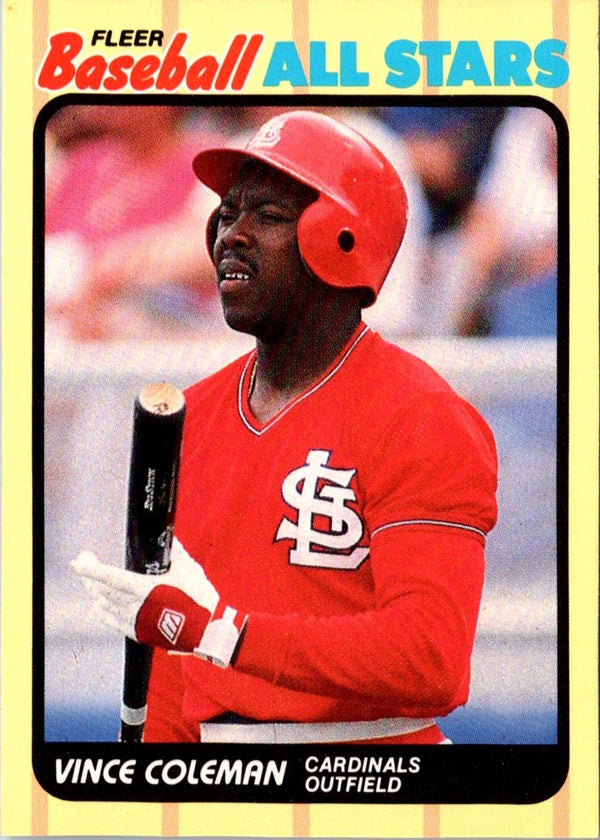 1989 Fleer Baseball All-Stars Vince Coleman #8