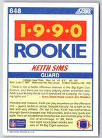 1990 Score Keith Sims #648