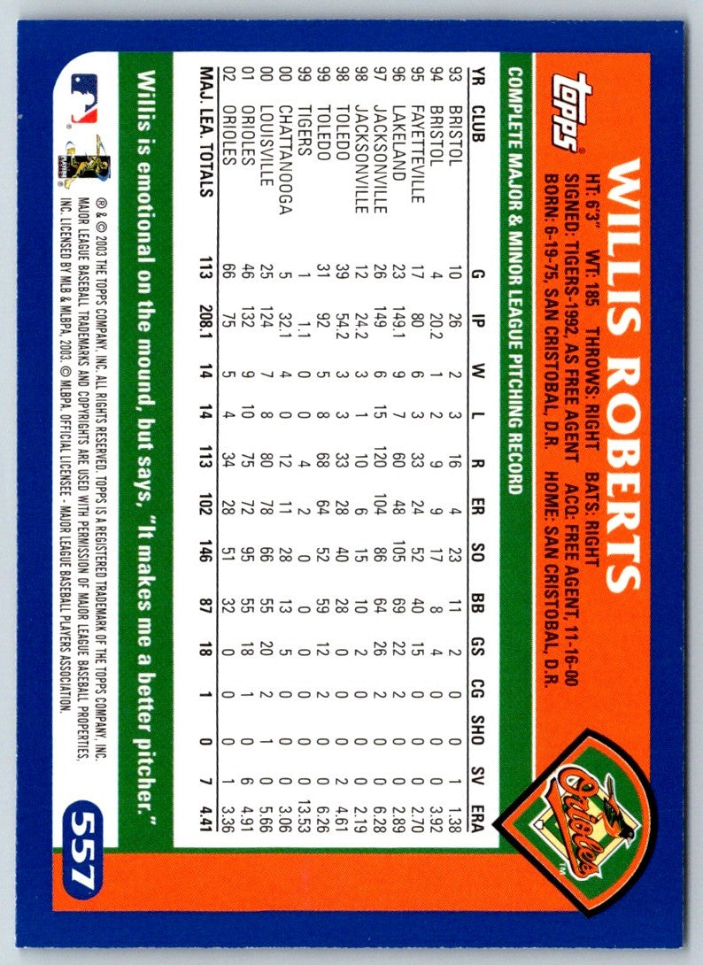 2003 Topps Willis Roberts