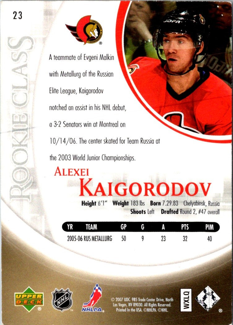 2006 Upper Deck Rookie Class Box Set Alexei Kaigorodov