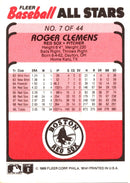 1989 Fleer For The Record Roger Clemens