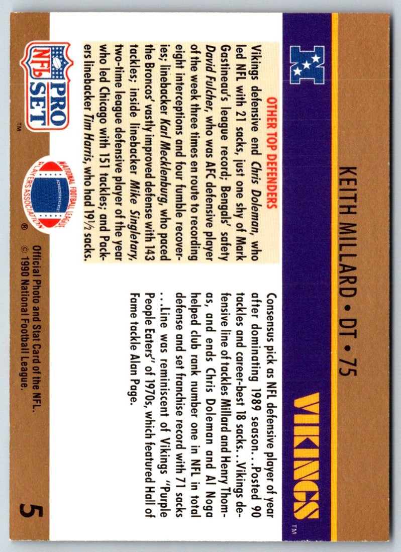 1990 Pro Set FACT Cincinnati Keith Millard