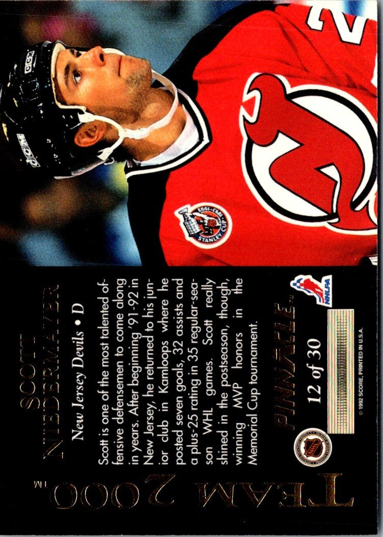 1992 Pinnacle Team 2000 Scott Niedermayer