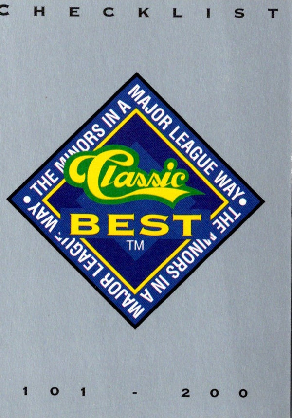 1993 Classic Best Checklist 3 #299
