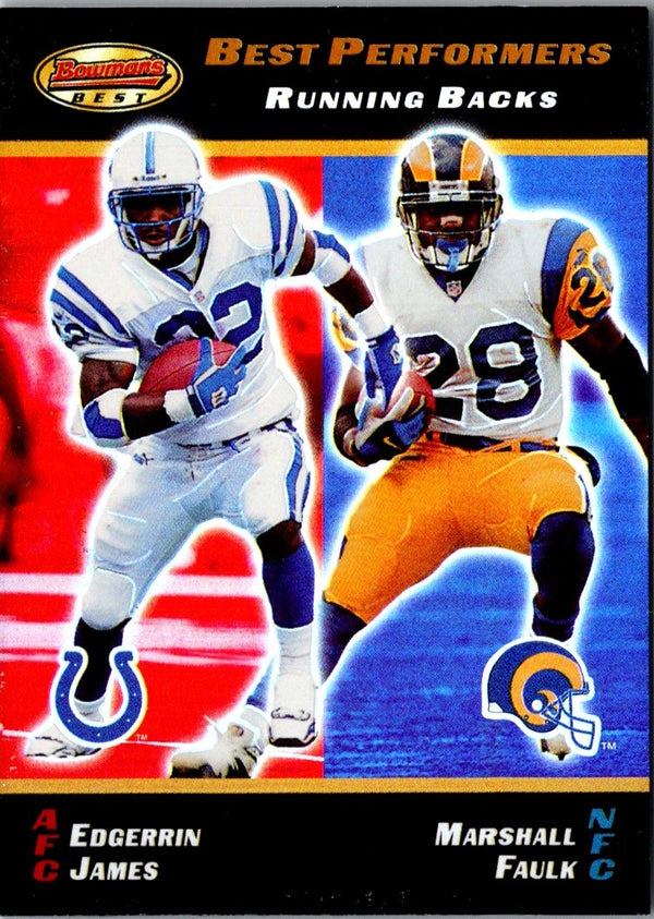 2000 Bowman's Best Edgerrin James/Marshall Faulk #91