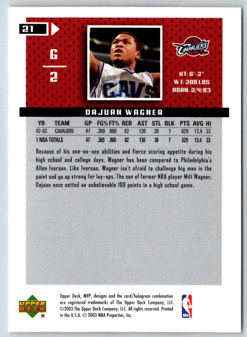 2003 Upper Deck MVP Dajuan Wagner