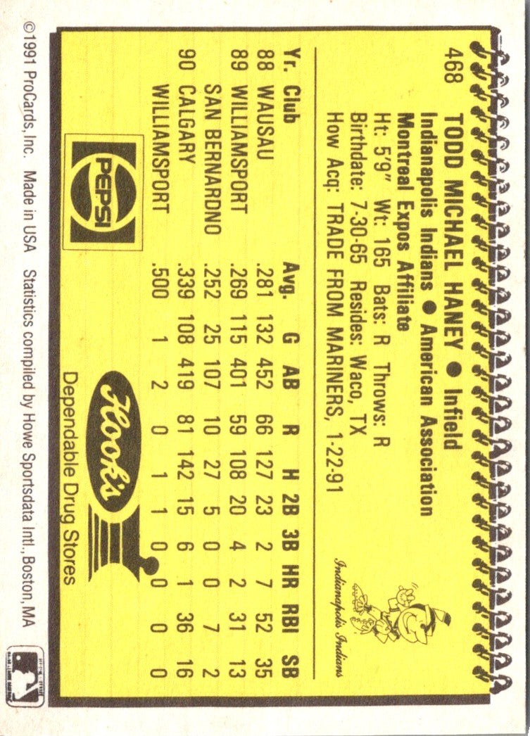 1991 ProCards Todd Haney