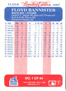 1987 Fleer Limited Edition Floyd Bannister