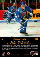 1991 Pro Set Platinum Adam Foote #268 Rookie