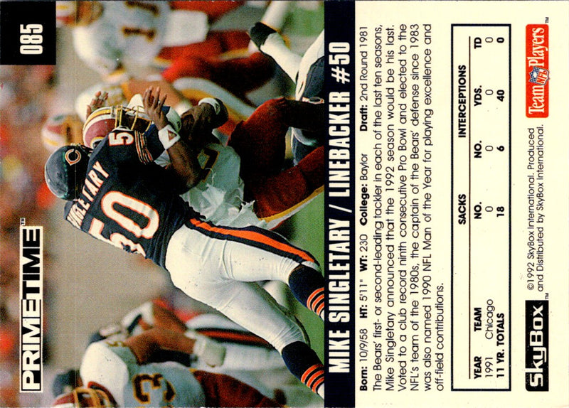 1992 Skybox Impact Mike Singletary