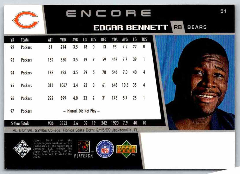 1998 Upper Deck Edgar Bennett