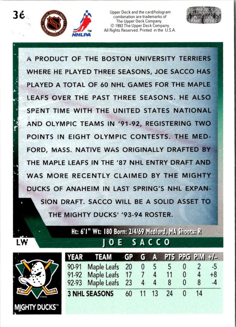 1993 Upper Deck Joe Sacco