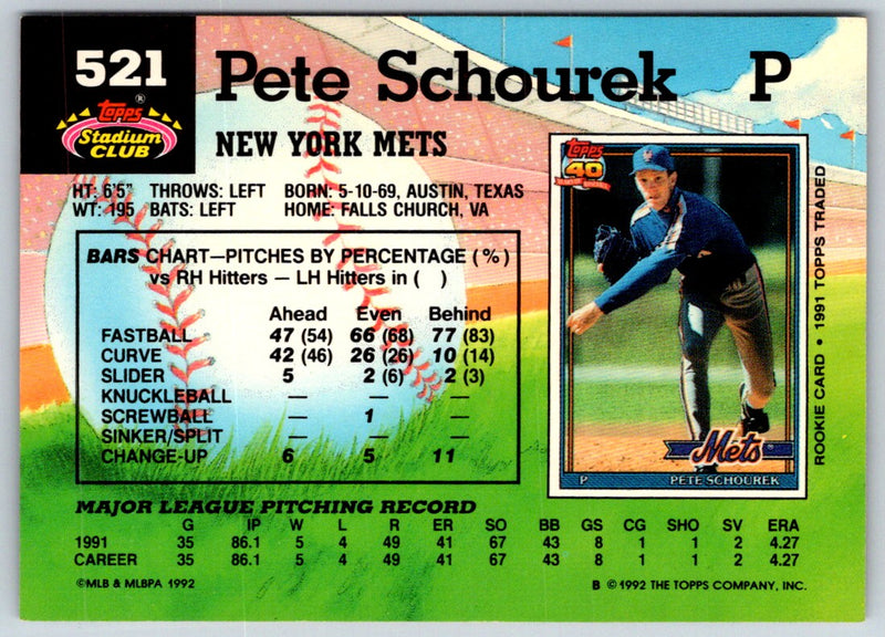 1992 Stadium Club Pete Schourek