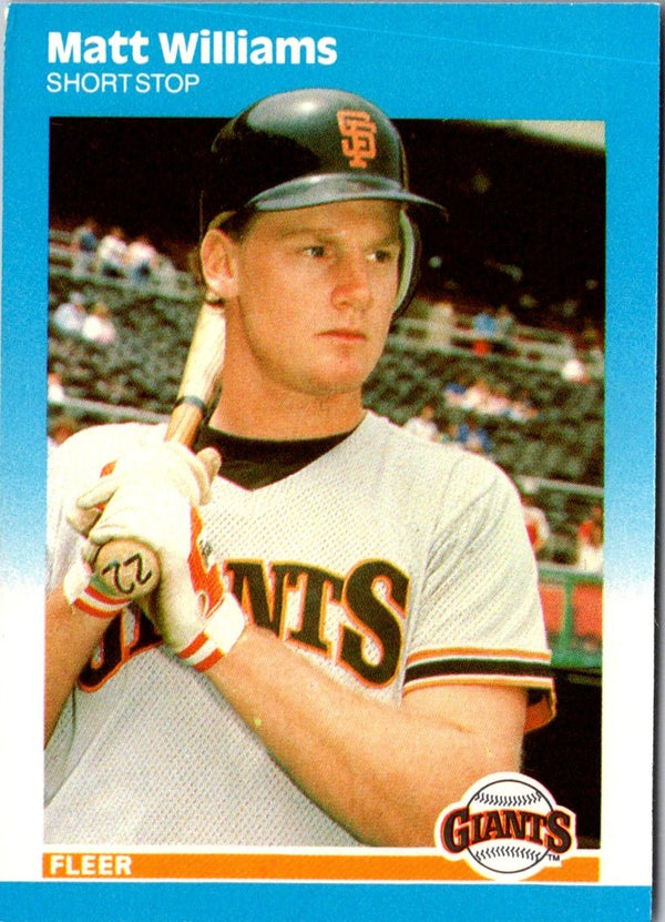 1987 Fleer Update Glossy Matt Williams #U-129