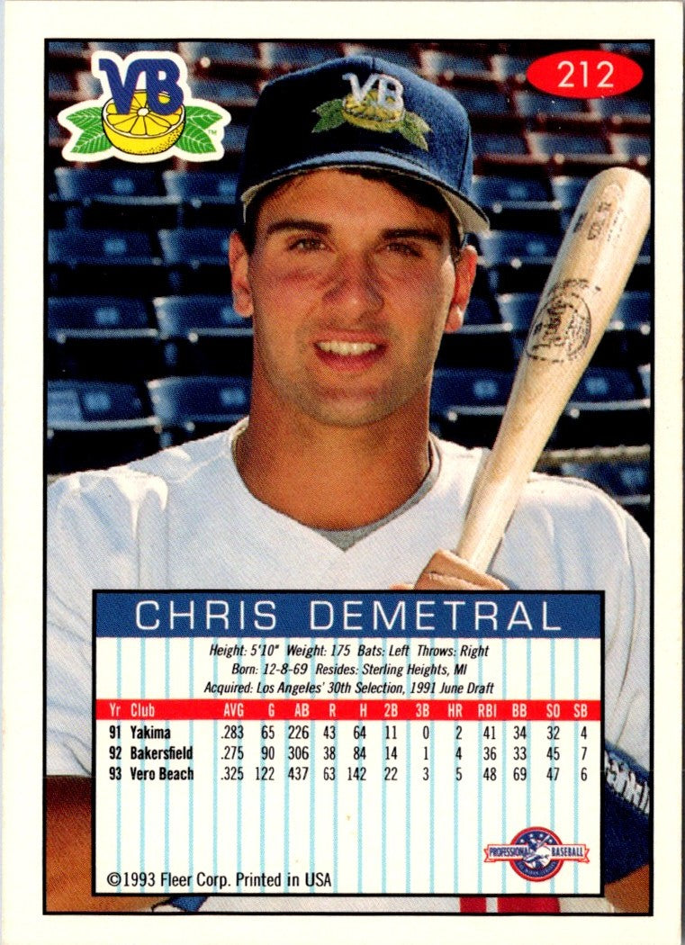 1993 Fleer Excel Chris Demetral