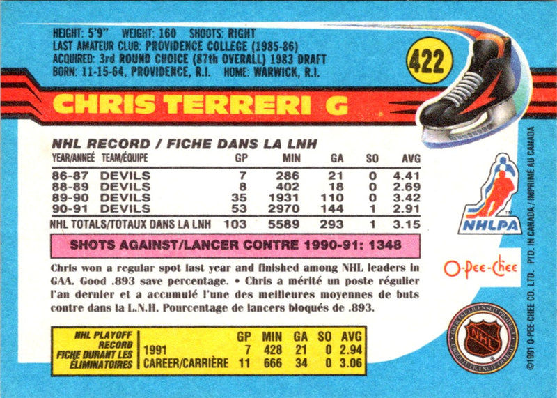 1991 O-Pee-Chee Chris Terreri