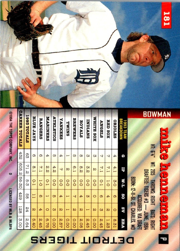 1994 Bowman Mike Henneman