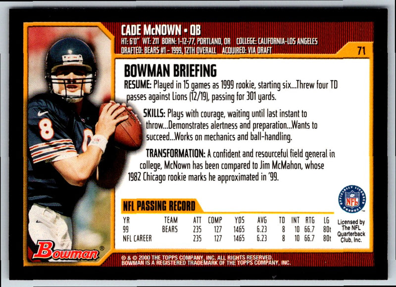 2000 Bowman Cade McNown