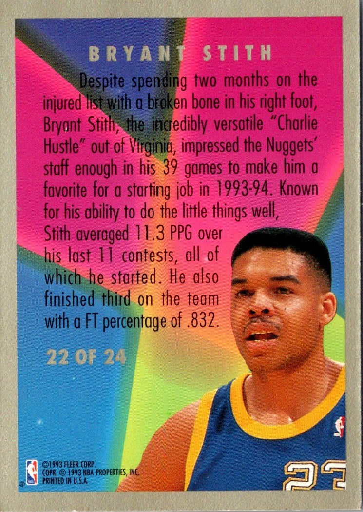1993 Fleer Rookie Sensations Bryant Stith