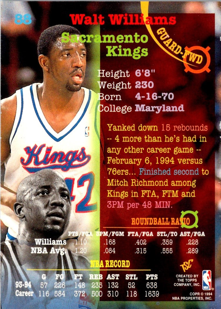 1994 Stadium Club Super Teams NBA Finals Walt Williams