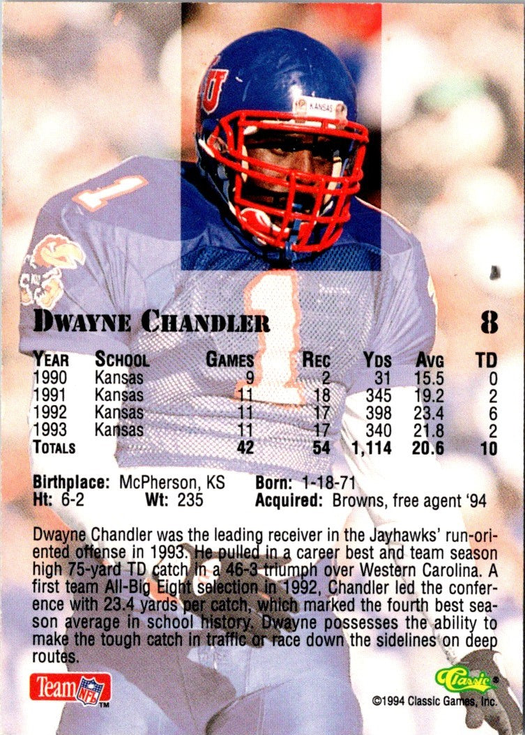 1994 Classic NFL Draft Dwayne Chandler