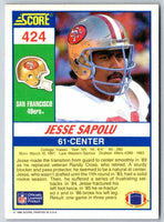 1990 Score Jesse Sapolu #424