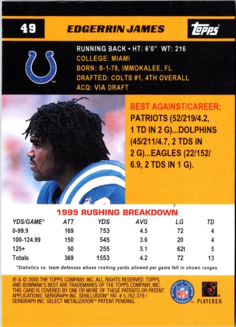 2000 Bowman's Best Edgerrin James