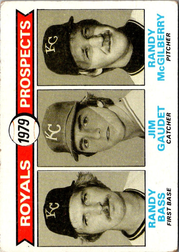 1979 Topps Royals Prospects - Randy Bass/Jim Gaudet/Randy McGilberry #707 Rookie