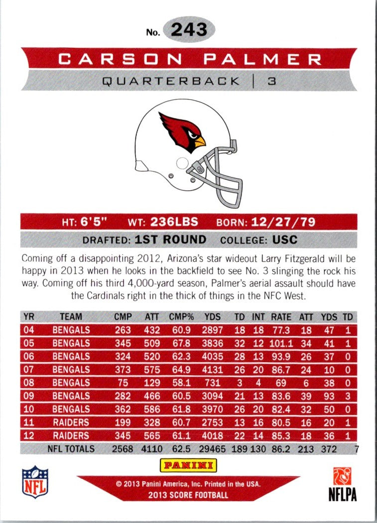 2013 Score Carson Palmer