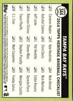 2016 Topps Heritage Tampa Bay Rays #344