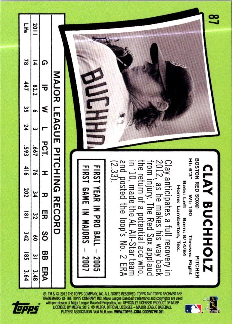 2012 Topps Archives Clay Buchholz