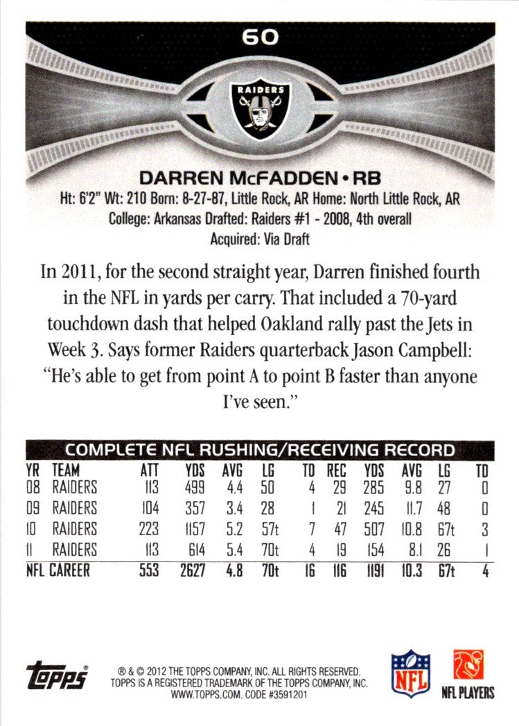 2012 Topps Darren McFadden