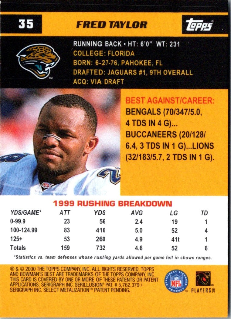 2000 Bowman's Best Fred Taylor