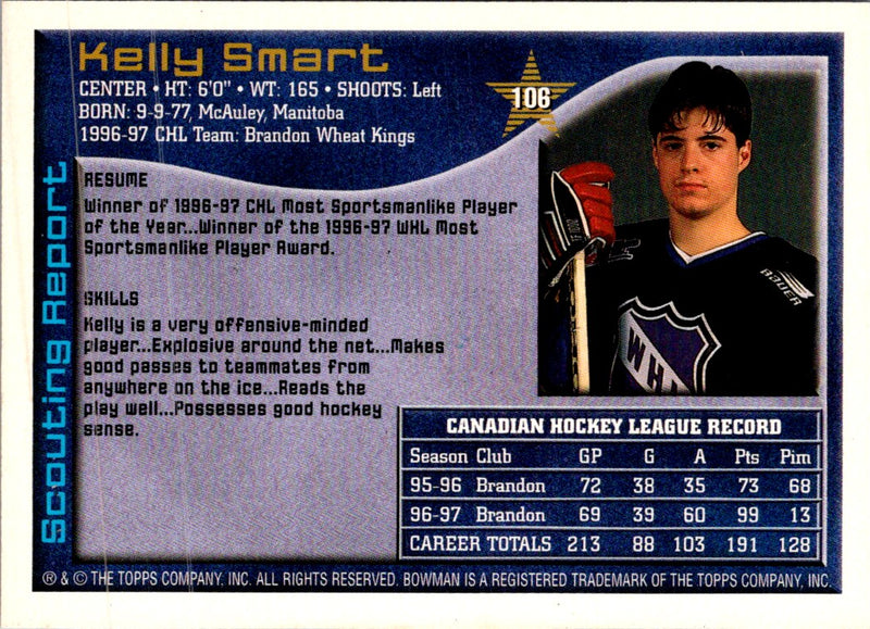 1997 Bowman CHL Kelly Smart